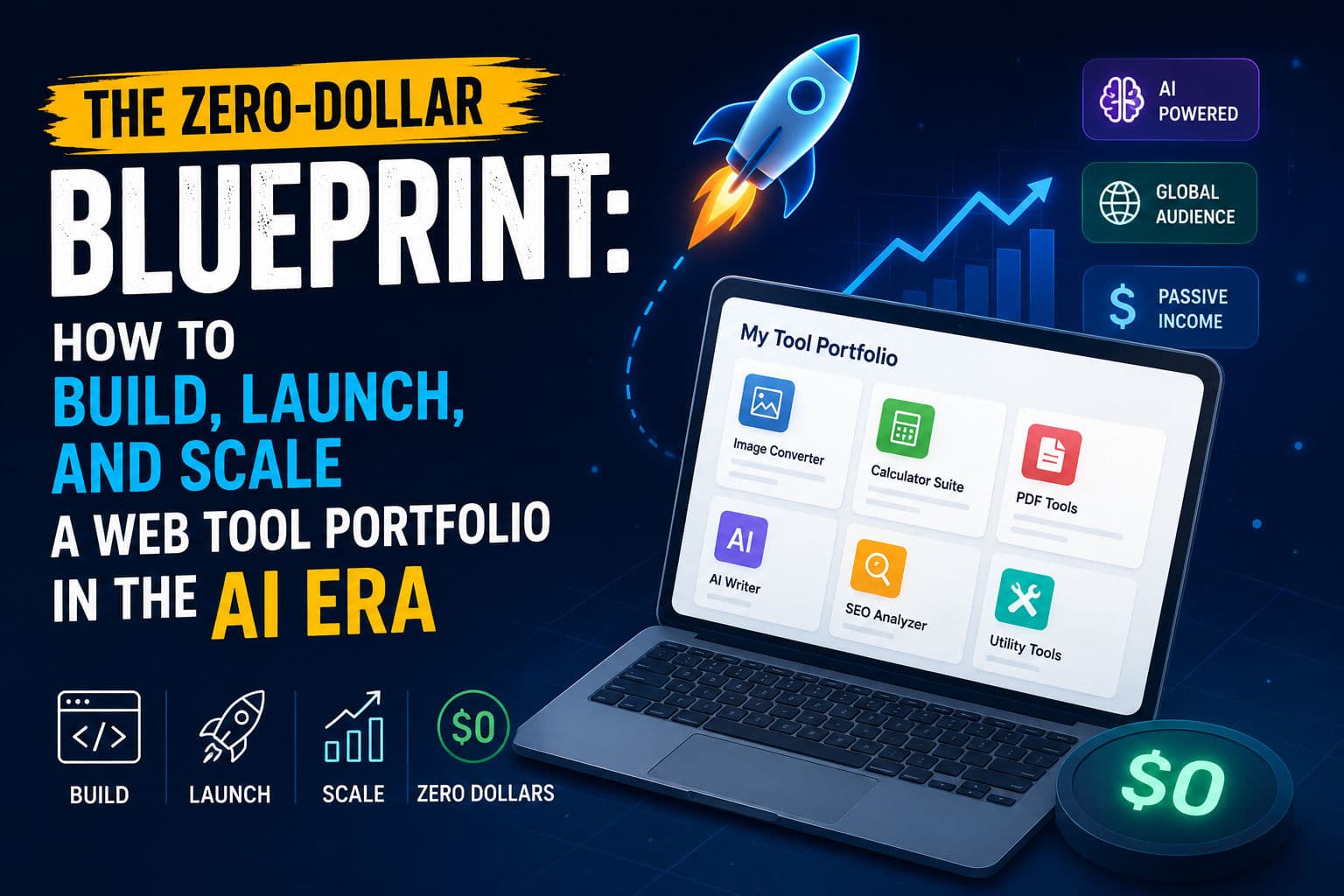 The Zero-Dollar Blueprint — how to build, launch, and scale a web tool portfolio in the AI era with Next.js, SEO, and passive income